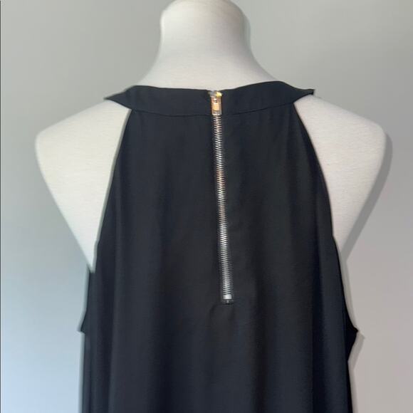 Lando Cold Shoulder Black Halter Draped Knit Long Sleeve Blouse Top Women's XL - Picture 6 of 8